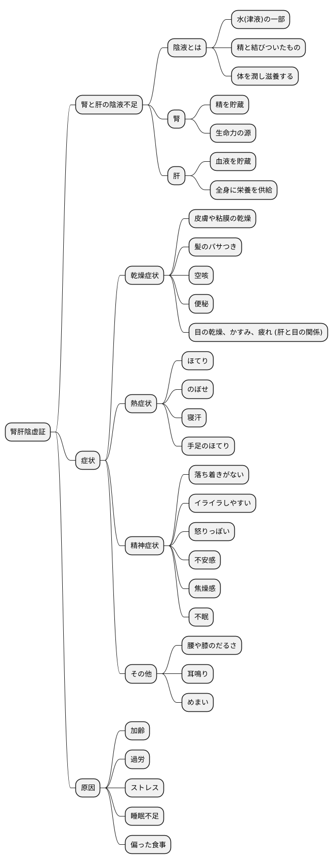 腎肝陰虚証とは