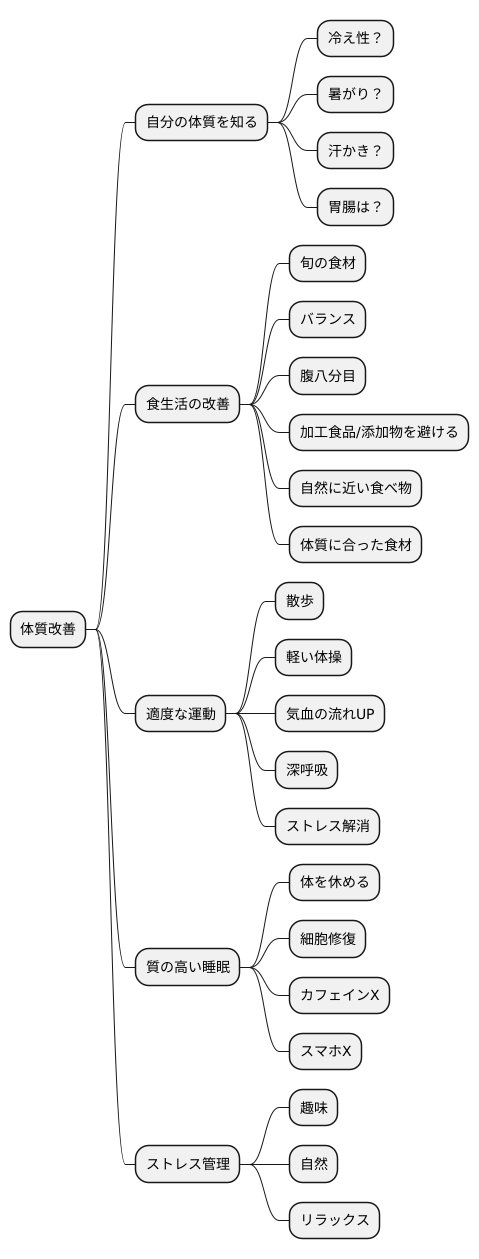 体質改善で健康を取り戻す