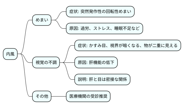 内風の症状：めまいと視覚の不調