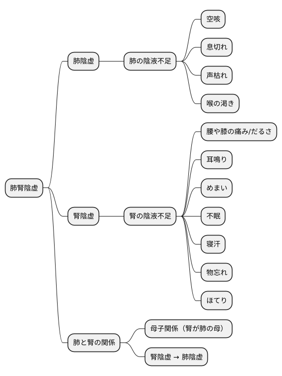 肺腎陰虚の症状