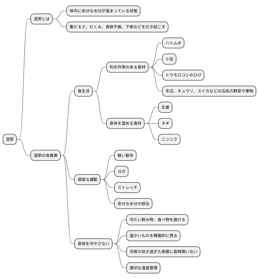 湿証の改善方法