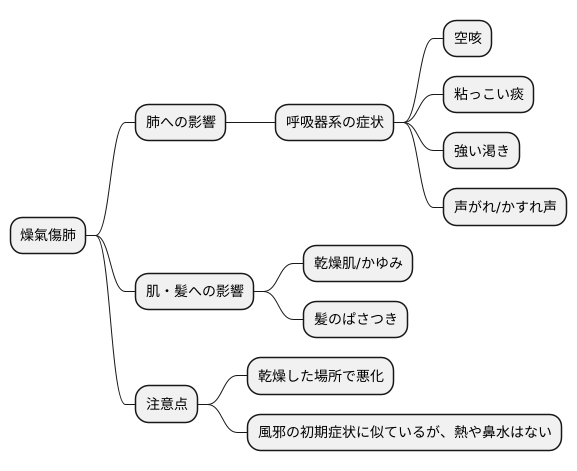 燥氣傷肺の症状