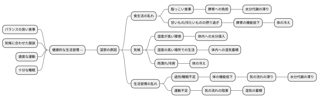 湿邪が生じる原因
