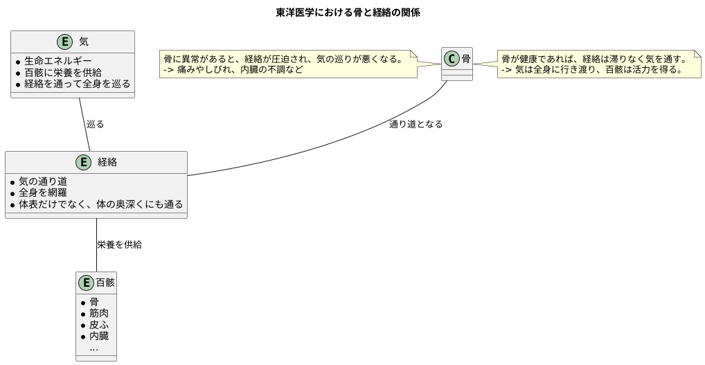 百骸と経絡の関係