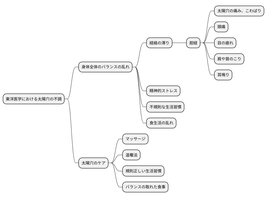 太陽穴の健康と全身の健康