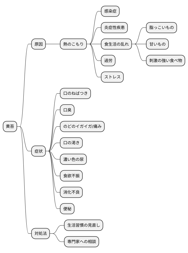 黄苔が見られる症状
