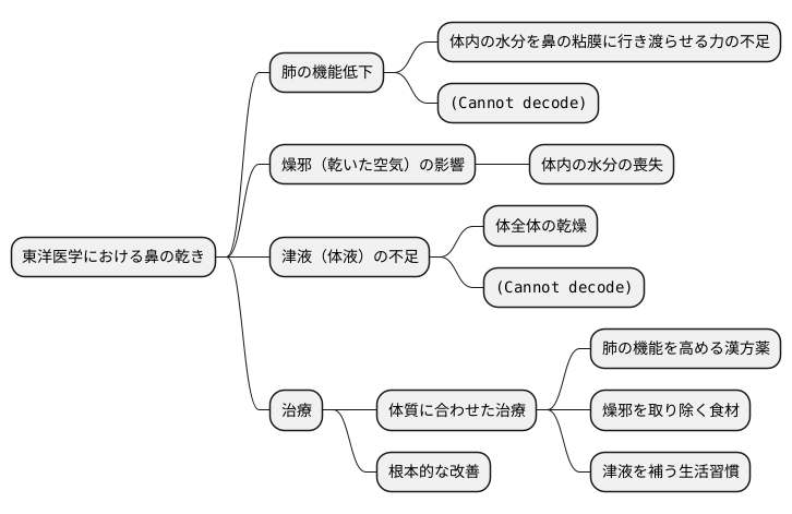 東洋医学における鼻の乾き