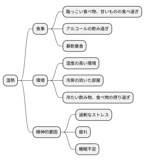 湿熱が生じる原因