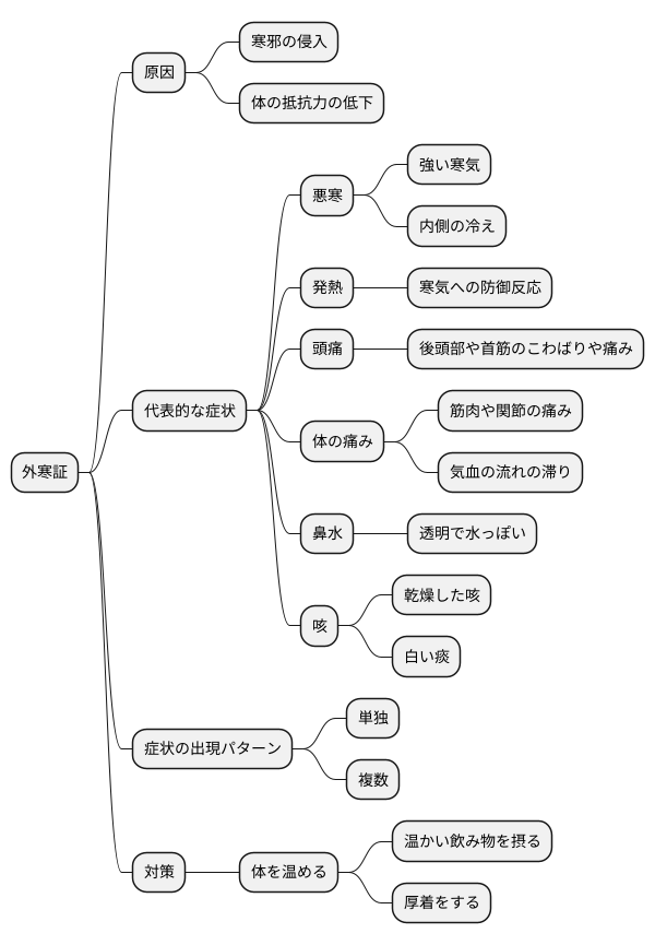 外寒証の症状