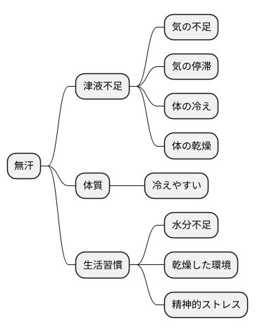東洋医学的観点からの無汗