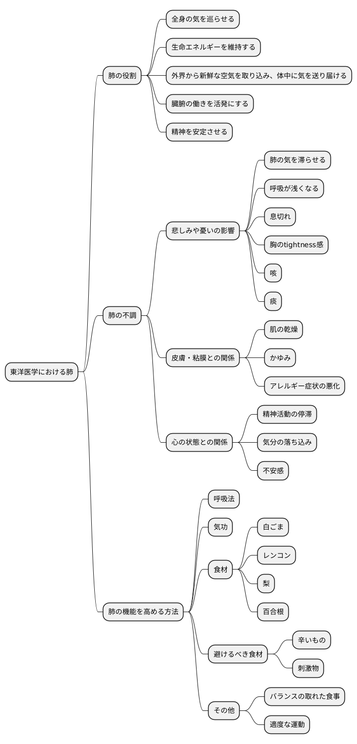 肺への影響