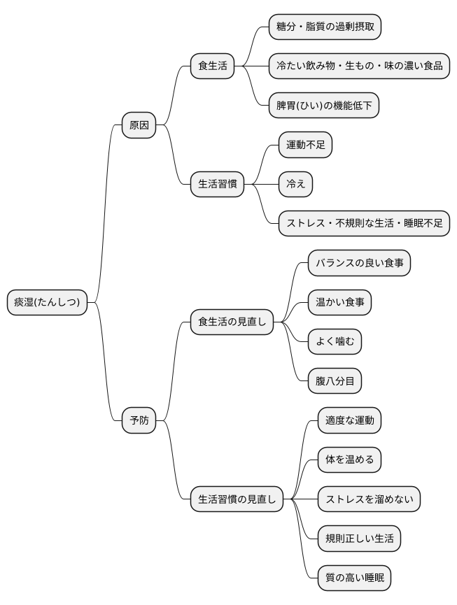 痰湿が生じる原因