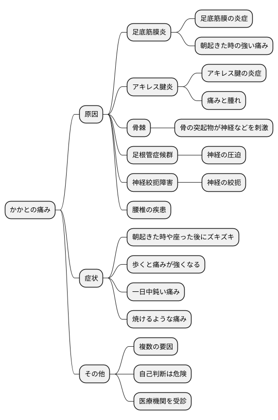 かかとの痛みの原因