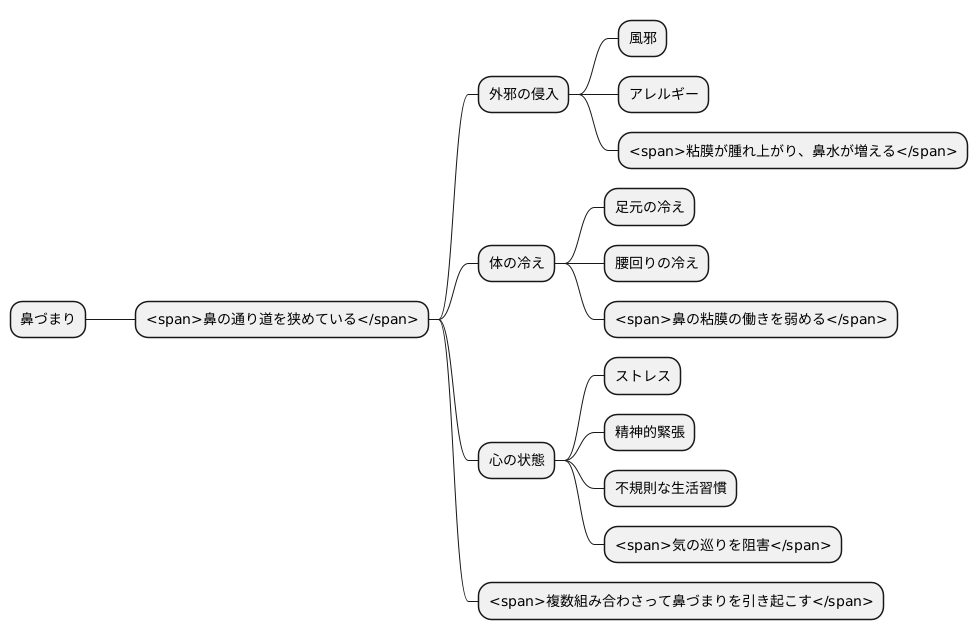 鼻づまりの原因