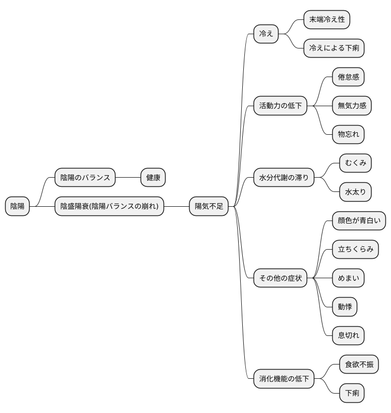 陰盛陽衰の症状