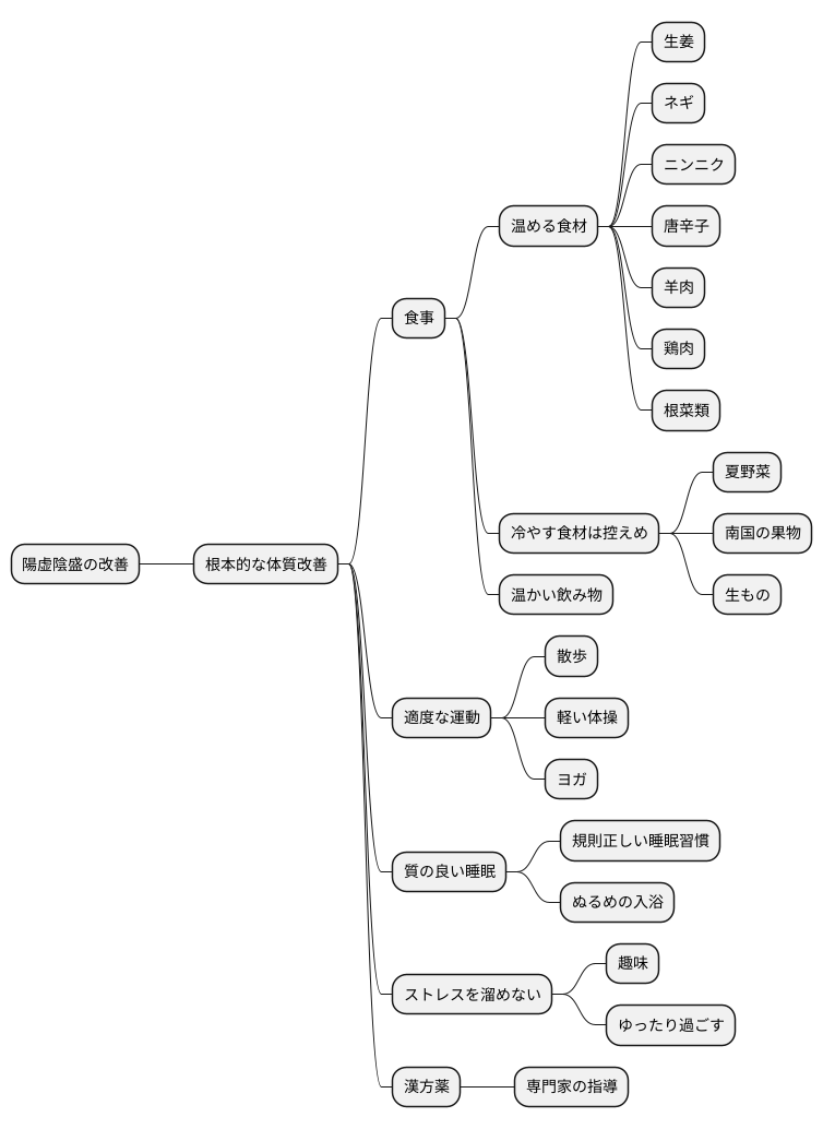 陽虚陰盛の改善策
