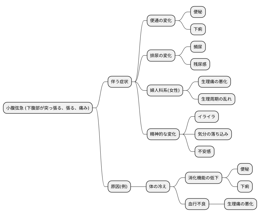 小腹弦急と関連する症状