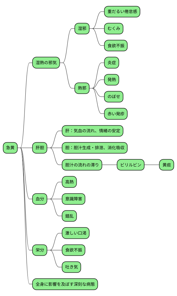 急黄の原因と病態