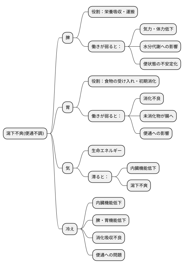 東洋医学的観点からの瀉下不爽