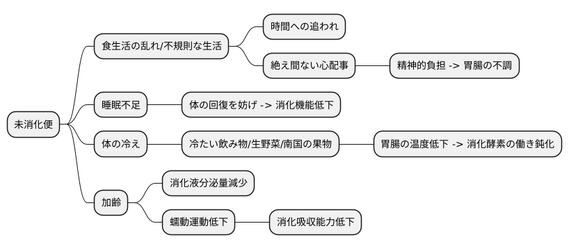 未消化便の様々な原因