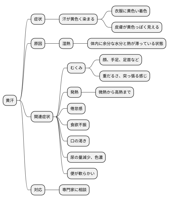 黄汗の症状