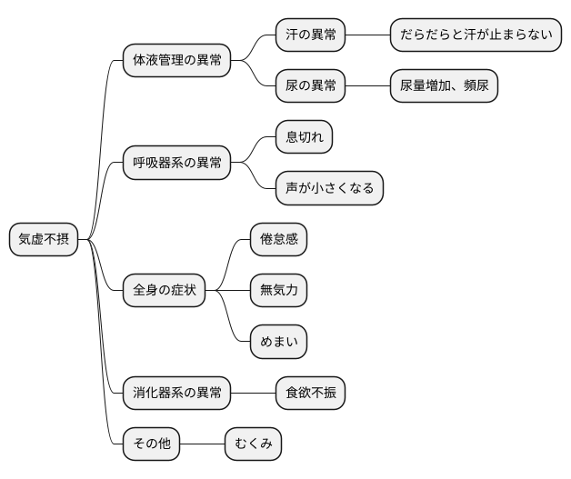 気虚不摂の症状
