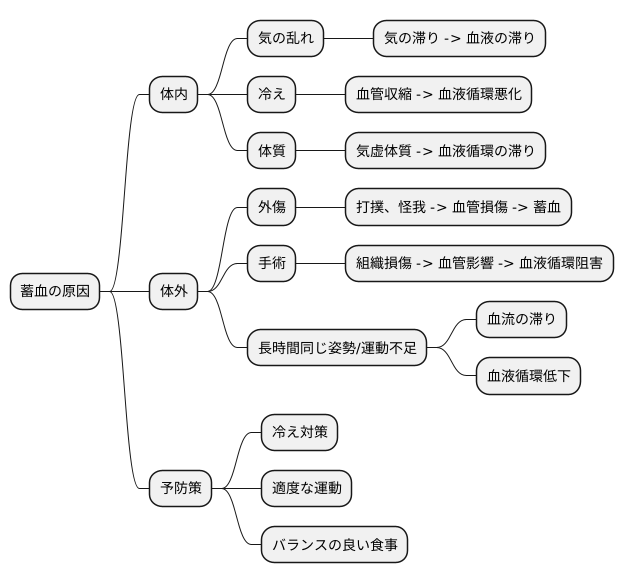 蓄血の起こる原因