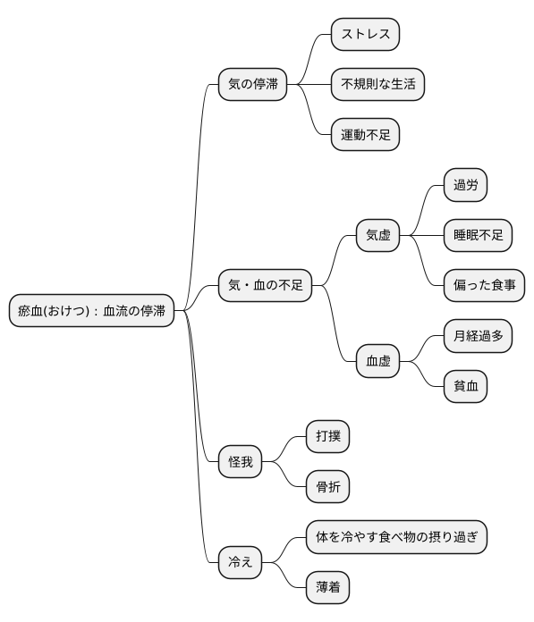 血瘀の主な原因