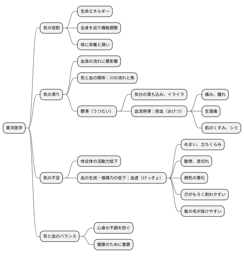 気の不調と血への影響