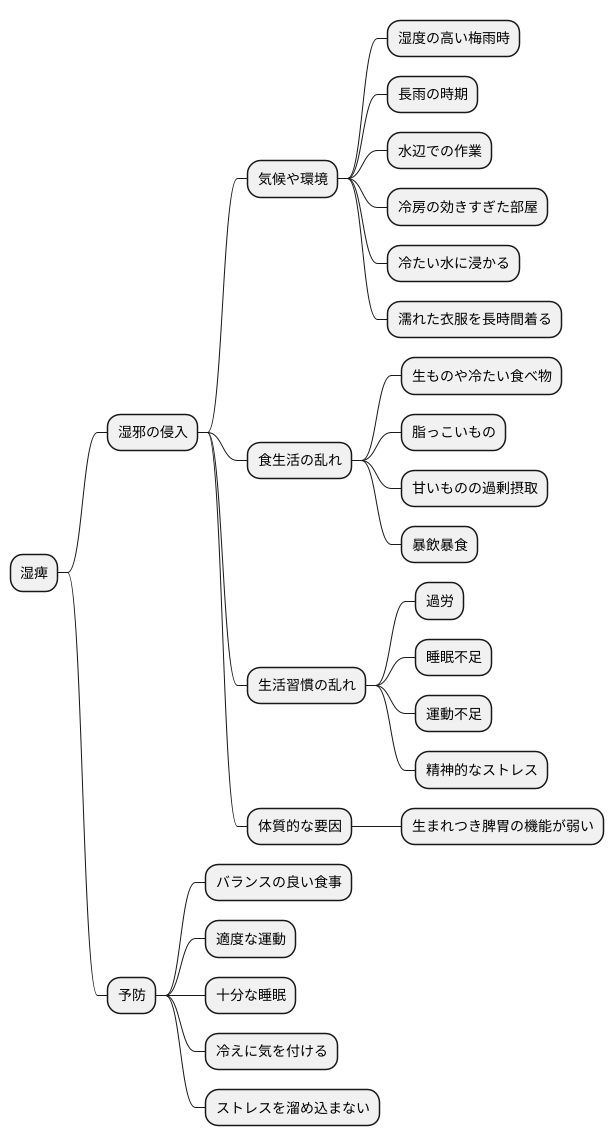 湿痺の原因