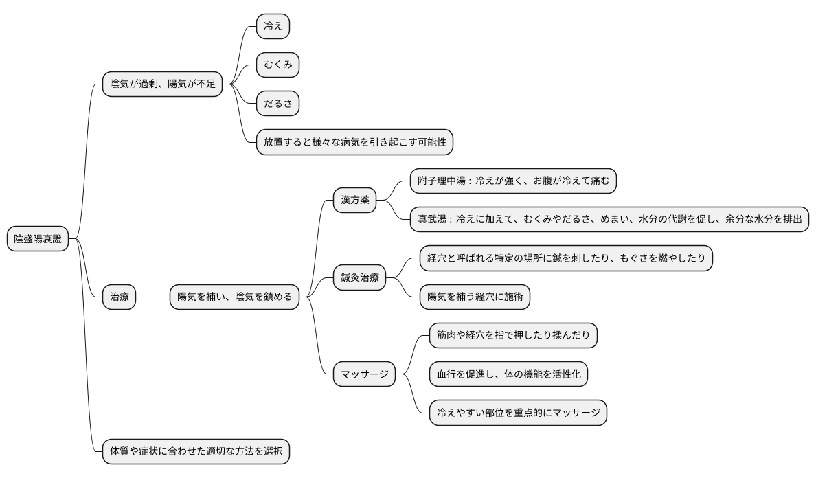 陰盛陽衰證の治療