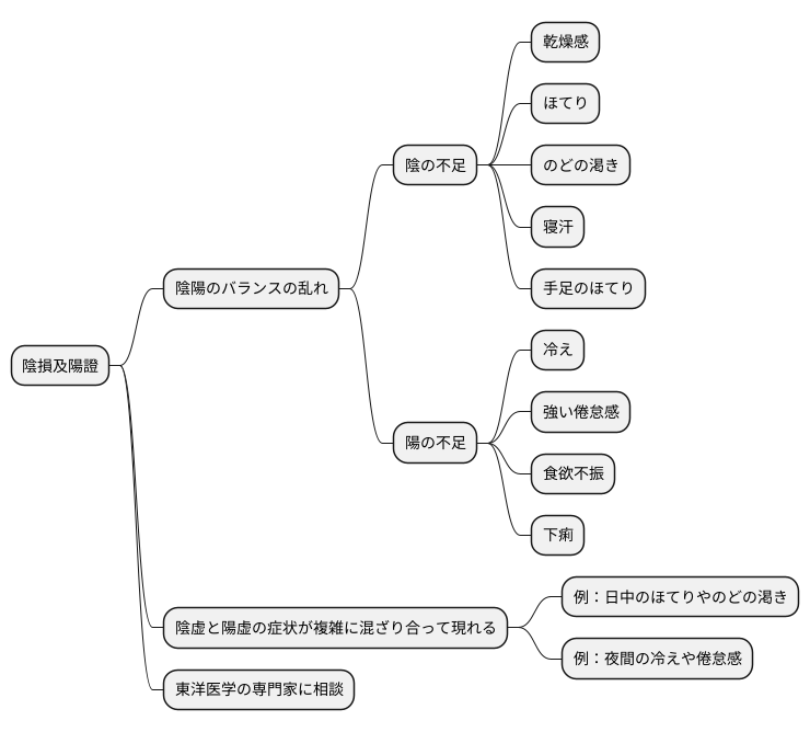 陰損及陽證の症状