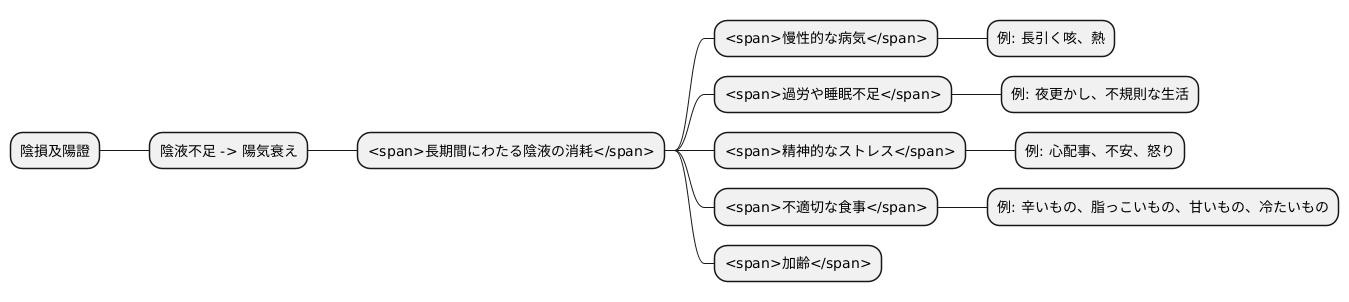 陰損及陽證の原因